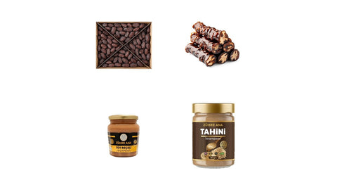 WeNatur atıştırmalık çeşitleri: lokum, cezerye, pestil, kuruyemiş, kuru meyve ve meyve barlarından oluşan ürün seçkisi