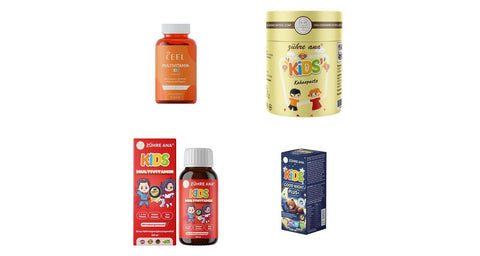 WeNatur kids ürünleri: Zühre Ana çocuk şurupları, kakaolu macun, Vita Ceel gummies, pişik kremi ve çocuk güneş kremi
