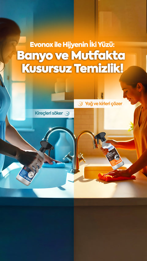 Evonox Clean Ultra Güçlü Banyo Temizleyici ve Kireç Çözücü Okyanus Kokulu Sprey 750 ml