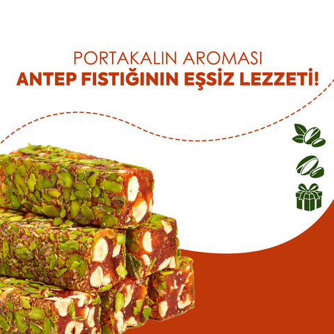 File Antep Fıstığı Kaplı Portakal Aromalı Kokteyl Lokum 900g | WeNatur