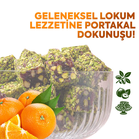 File Antep Fıstığı Kaplı Portakal Aromalı Kokteyl Lokum 900g | WeNatur