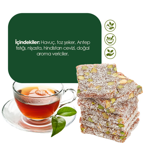 Antep Fıstıklı ve Hindistan Cevizli Yaprak Cezerye 350g - WeNatur