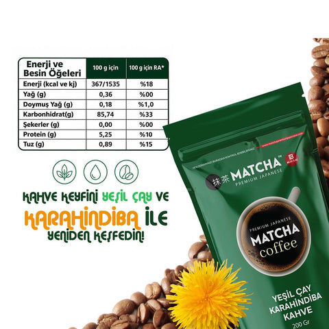 Bilge İlaç Matcha Kahve 200g yeşil çay karahindiba karışımı