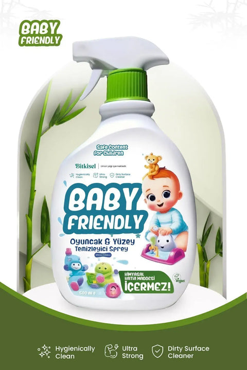 Baby Friendly Bebek Çocuk Oyuncak & Yüzey Temizleyici Sprey, hijyenik ve güvenli temizleme ürünü.