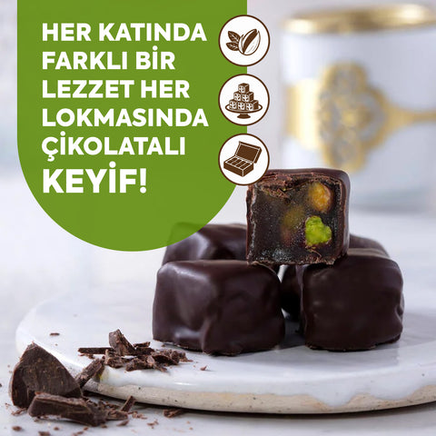Çikolata Kaplı Antep Fıstıklı Lokum 350g | WeNatur