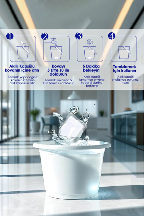 Evonox Clean Yüzey Temizleyici Akıllı Kapsül Beyaz Sabun Kokulu kullanma talimatları