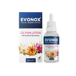 Evonox Clean Yün Kurutma Topu Esansı Lilium Lotus şişesi, çamaşır kurutma topu için lotus kokulu esans, 30 ml Türkiye üretimi