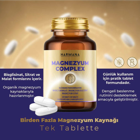 HARMANA Magnezyum Complex 60 Tablet WeNatur magnezyum takviyesi çoklu mineral kompleksi