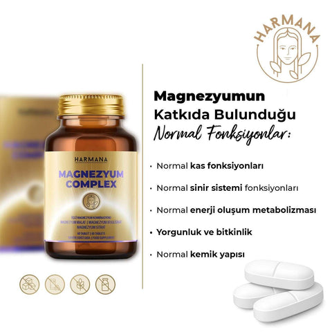 HARMANA Magnezyum Complex 60 Tablet - WeNatur magnezyum takviye ürünü