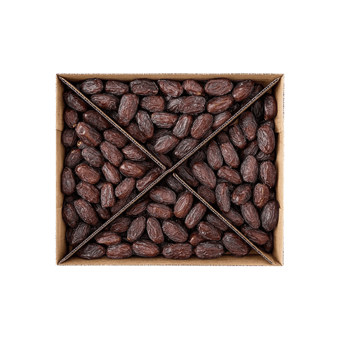 Medjool Hurma 5 kg - Üstten görünüşüyle taze ve lezzetli hurmalar, doğal besin kaynağı.