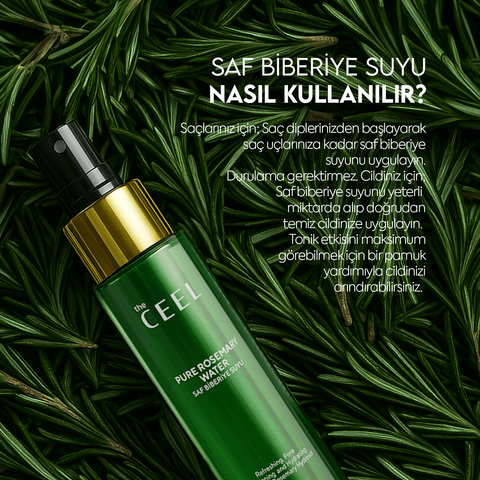 THE CEEL Biberiye Suyu Dökülme Karşıtı ve Hızlı Saç Uzatma Etkili Saf Saç Toniği 100 ml kullanımı açıklaması.