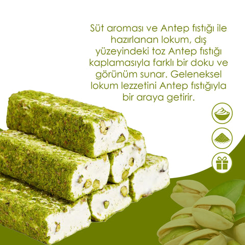 Fıstık Kaplı Antep Fıstıklı Fitil Lokum 350g | WeNatur