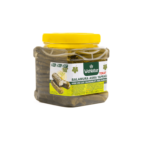 Tokat Erbaa Salamura Asma Yaprağı – Net 600 g | Brüt 1300 g brine vine leaf jar view.