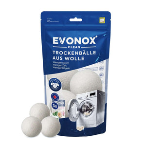 Evonox Clean – 3’lü Yün Kurutma Topu Seti