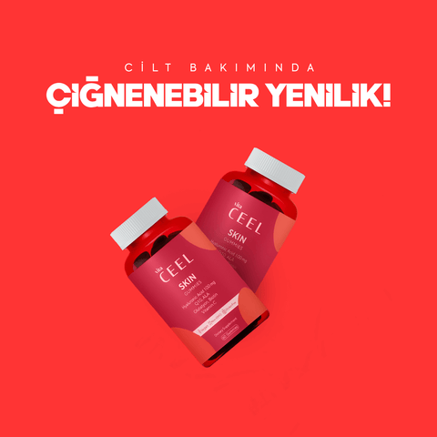 Vita CeeL Skin Gummies, nem ve elastikiyet desteği için hyaluronik asit ve antioksidanlar içeren cilt bakım jel vitaminleri.