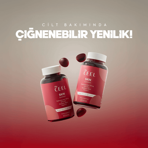 Vita Ceel Skin Gummies cilt bakımında çiğnenebilir yenilik, Hyaluronic Asid, Glutatyon, Q10, ALA içerir.