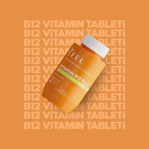 Vita Ceel Vitamin B12 ürün paketinin fotoğrafı, enerji metabolizmasına katkı sağlar.