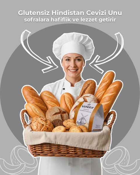 WeNatur Glutensiz Hindistan Cevizi Unu 1000 Gr. ile hazırlanan lezzetli ekmek ve unlu mamuller.