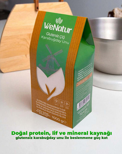 WeNatur Glutensiz Çiğ Karabuğday Unu 1000 Gr - Doğal protein ve lif kaynağı, glutensiz beslenme için ideal.
