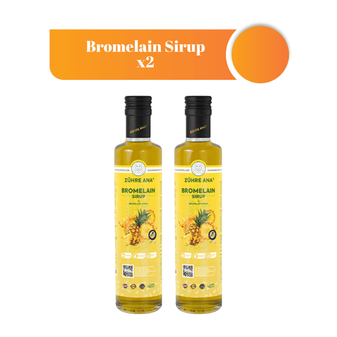 Zühre Ana Bromelain Şurup Seti iki şişe, ananas aromalı doğal şurup, sağlığa faydalı destek.