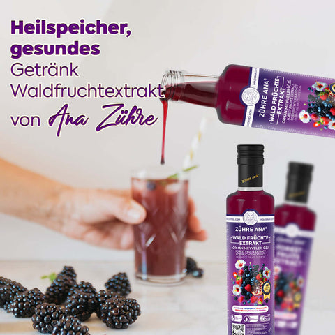 Zühre Ana Orman Meyveleri Özü orman meyveleri içeceği ve şişesi, doğal ve sağlıklı bir seçenek.