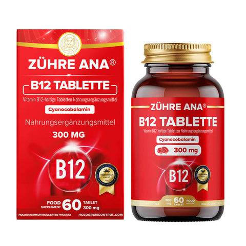 Zühre Ana Vitamin B12 Tablet, 300 mg, 60 tablet, pratik takviye, günlük destek