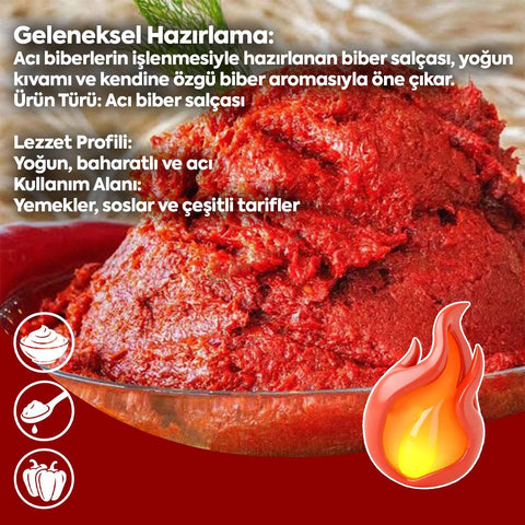 Acı Biber Salçası - Antep Ev Yapımı Acı Biber Salçası 1kg görsel 3