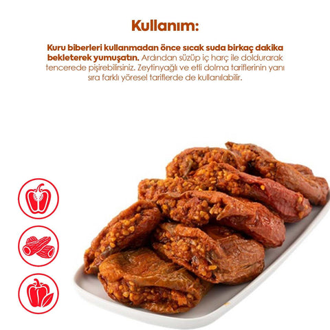 Dolmalık Biber Kurusu - Antep Dolmalık Biber Kurusu (45-50 Adet) görsel 3