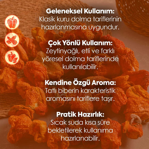 Antep Dolmalık Biber Kurusu (45-50 Adet) görsel 5
