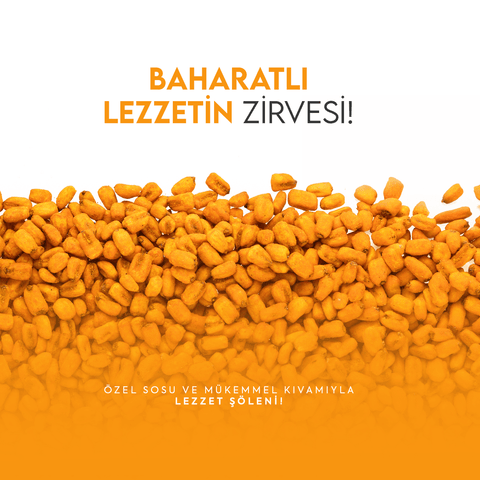 Baharatlı lezzetin zirvesi, özel sos ve mükemmel kıvamıyla atıştırmalık. 600g Kavrulmuş Mısır.