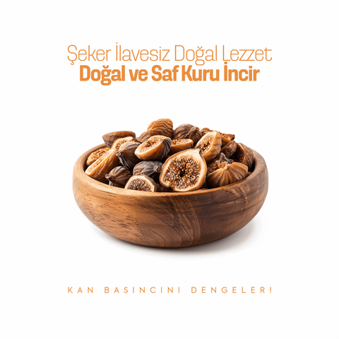 Dogal Kurutulmus Aydın Dağ İnciri 1000g doğal ve saf kuru incir fotoğrafı, ahşap kasede sunulmuş.