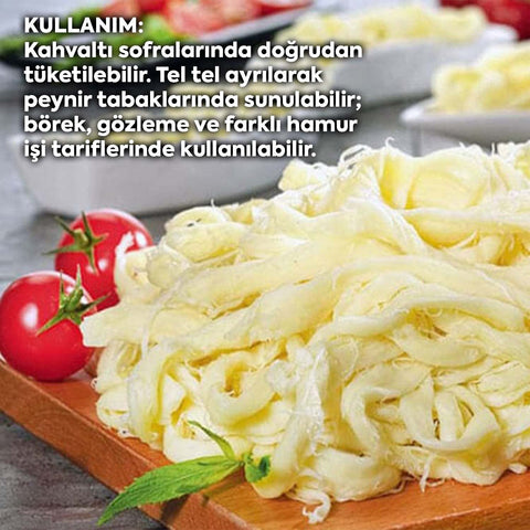 Çeçil Peyniri - Erzurum Çeçil Peyniri - Tel Peynir 500g görsel 4