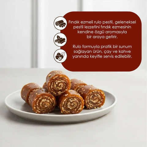 Fındık ezmeli sarma pestil 350g paket, geleneksel Anadolu şekeri