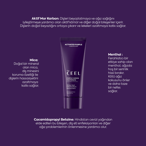 THE CEEL Diş Beyazlatıcı Aktif Mor Karbon Diş Macunu