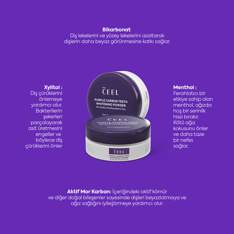 THE CEEL Diş Beyazlatıcı Aktif Mor Karbon Diş Tozu