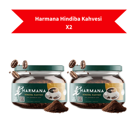 Harmana Hindiba Kahve Seti - X2 paket, Hindiba kahvesi ve kahve çekirdekleri ile birlikte.