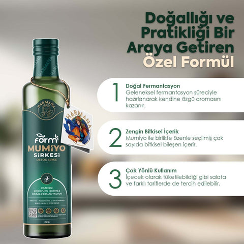 Harmana Mumiyo Sirkesi 250 ml doğal detoks ve sindirim desteği ürünü