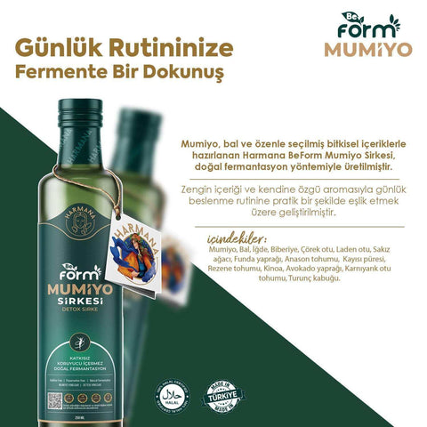 Harmana Mumiyo Sirkesi 250 ml doğal detoks ve sindirim desteği ürünü