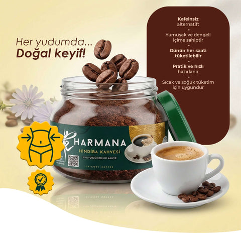 Harmana Hindiba Kahve Seti, doğal kahve, sıcak ve soğuk tüketim, pratik hazırlama, sağlıklı içecek