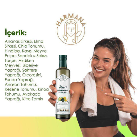 Harmana Be-Form doğal fermente hindiba sirkesi şişesi