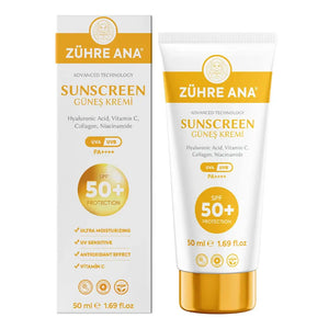 Zühre Ana Güneş Kremi SPF 50+ 50 ml UVA UVB koruma sağlayan su bazlı güneş kremi