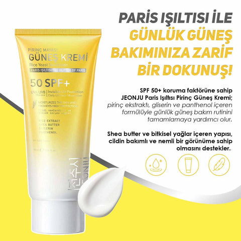 JEONJU Leke Karşıtı Paris Işıltısı Pirinç Güneş Kremi SPF 50+ 75ml