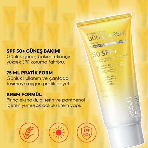 JEONJU Leke Karşıtı Pirinç Güneş Kremi SPF 50+ 75ml Paris Işıltısı