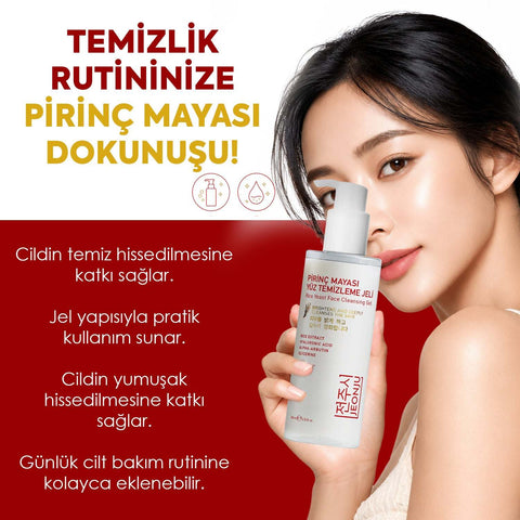 JEONJU Pirinç Mayası Yüz Temizleme Jeli 200ml aydınlatıcı ve gözenek arındırıcı jel
