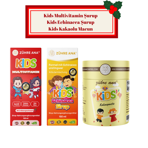 Çocuk Kış Seti (Ekinezya Şurubu, Kids Multivitamin Şurup,Kinder Kakao Paste)