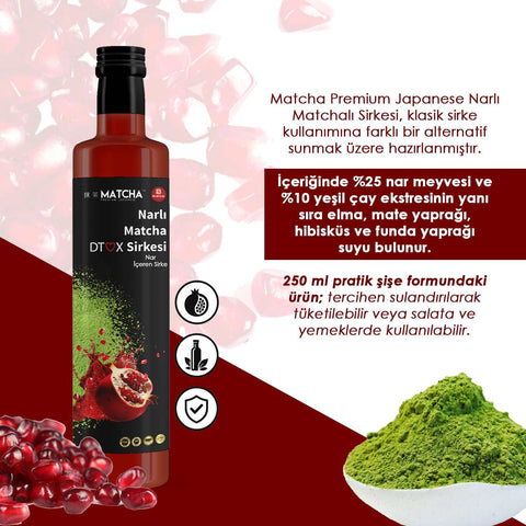 Bilge İlaç Narlı Matcha Sirkesi 250ml D-tox detoks sirkesi şişesi