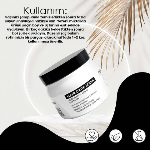 Embeauty Besleyici Saç Bakım Maskesi 500 ml argan yağı ve keratin ile
