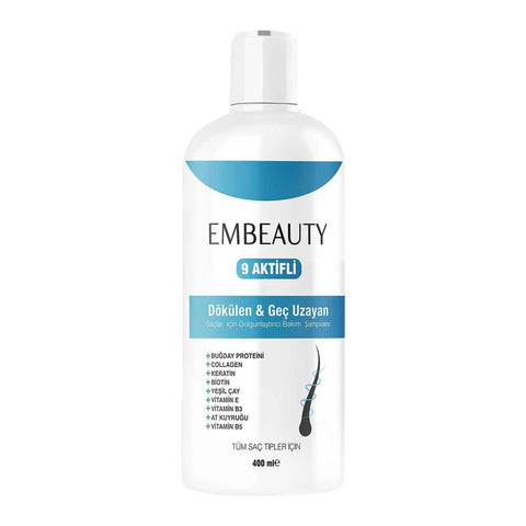 EMBEAUTY 9 Aktifli Biotin Keratin Kolajen İçerikli Saç Bakım Şampuanı 400 ml