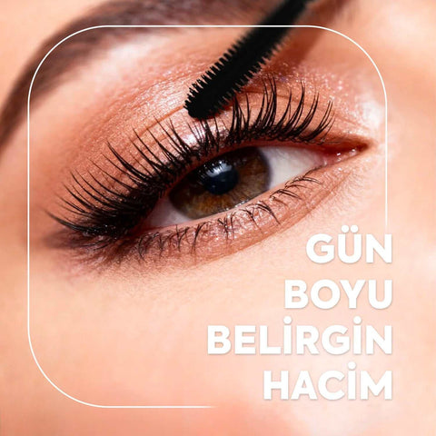 EMBEAUTY Velvet Volume siyah maskara, doğal hacimli ve belirgin kirpik görünümü için