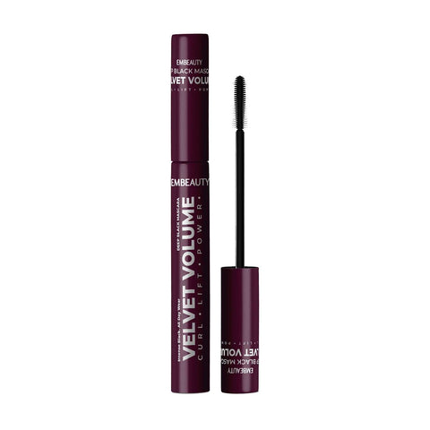 EMBEAUTY Velvet Volume siyah maskara, hacimli ve kıvrımlı kirpik görünümü